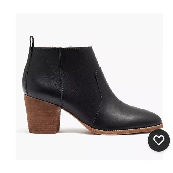 Madewell Leather Ankle Boots Black Block Heel Booties Style G8025 Made Sz 11 new - Picture 3 of 8